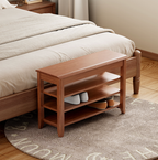 Solid Wood Entryway Shoe Rack Bench – Heavy Duty Storage