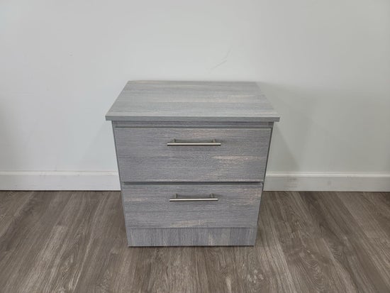 Rio Nightstand with Handles- Light Grey Charcoal