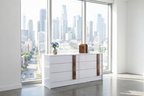 Vienna Bedroom Collection – White Glossy with Caramel Accent