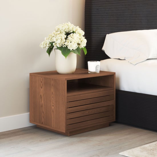 Slit Nightstand – Walnut
