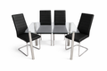 Tory 5-Piece Modern Rectangular Glass Dining Set