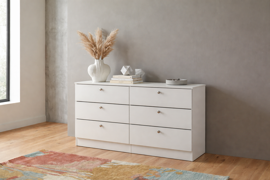 Milano 6-Drawer Dresser – White Matte