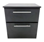 Rio Modern Bedroom 6PC Set with Chrome Handles- Black