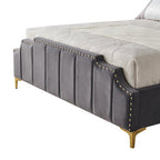 Regal Velvet Grey and Gold Bed-9906