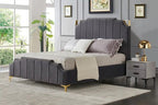 Regal Velvet Grey and Gold Bed-9906