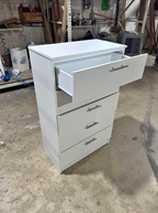 Modern White 5-Drawer Chest with Chrome Handles
