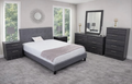 Rio Modern Bedroom Set 6pc – Gray w/ Chrome Handles