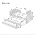 Twin Upholstered Daybed with Storage Drawers – Linen Fabric