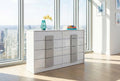Palermo 8-Drawer Dresser – White Glossy / Light Gray Accent
