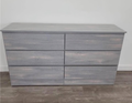 Modern Light Grey Charcoal 6-Drawer Handle-Free Dresser