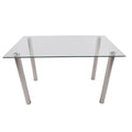 Sophy Rectangular Glass Dining Table – Clear Top with Chrome Legs
