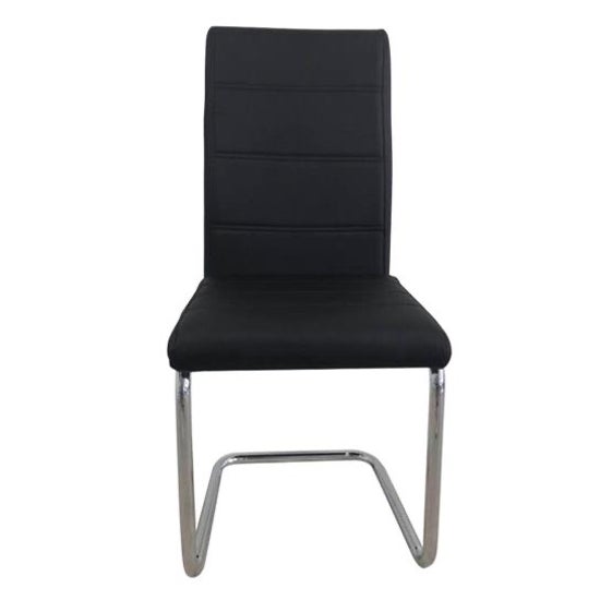 Modern Chrome Cantilever Dining Chairs 2059- Set Of 2