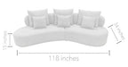Grace Curved Sectional Sofa- Grey