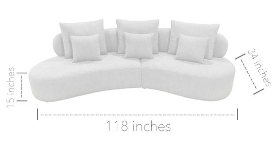 Grace Curved Sectional Sofa- Grey