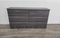 Modern Dark Grey Charcoal 6-Drawer Dresser with Chrome Handles