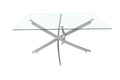 Stella Rectangular Glass Dining Table – Clear Top with Metal Base