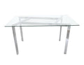 Nova Rectangular Glass Dining Table – Clear Top with Chrome Legs