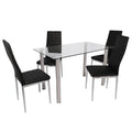 Sophy 5-Piece Modern Rectangular Glass Dining Set