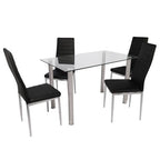 Sophy 5-Piece Modern Rectangular Glass Dining Set