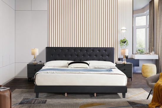 The Brielle Modern Platform Bed – Black Model SS8137