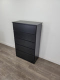 Modern Black 5-Drawer Handle-Free Chest