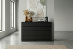 Tokyo Modern 8-Drawer Double Dresser- Black