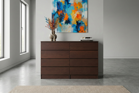 Tokyo Modern 8-Drawer Double Dresser- Cappuccino
