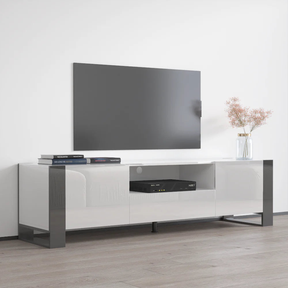 Vesta TV Stand White – Grey