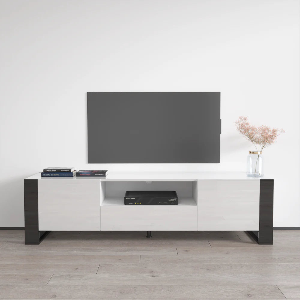 Vesta TV Stand White – Black