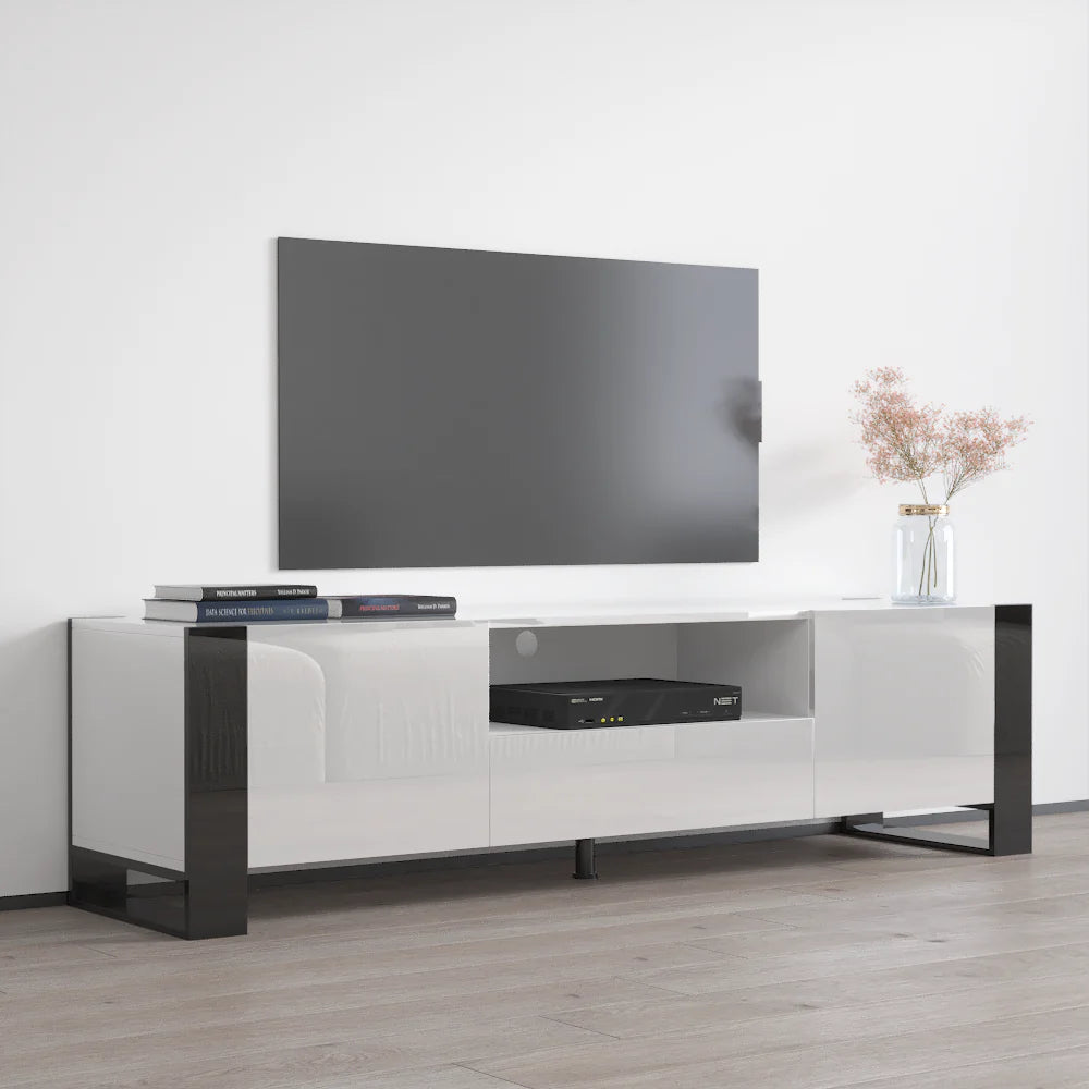 Vesta TV Stand White – Black