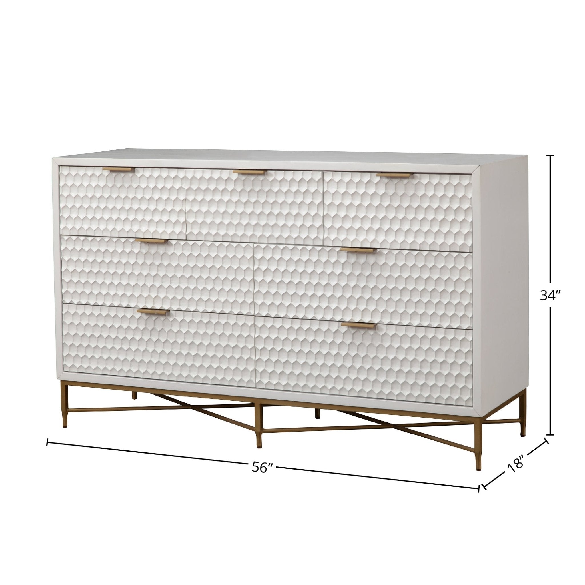 White Pearl 7-Drawer Dresser
