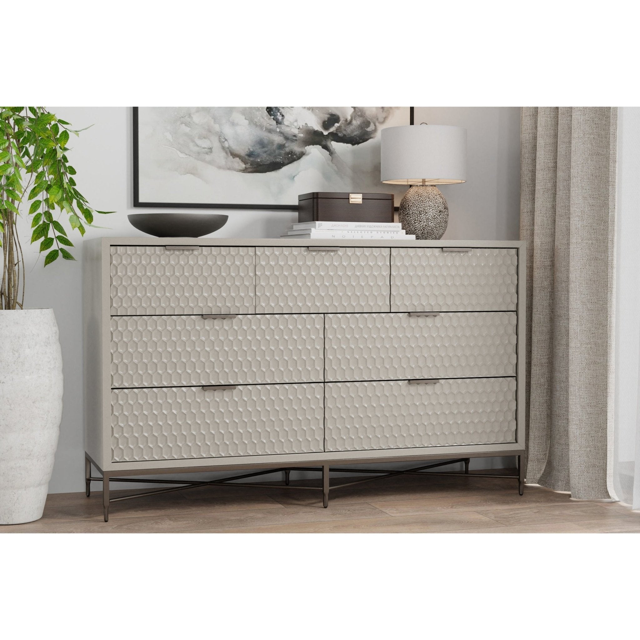 White Pearl 7-Drawer Dresser