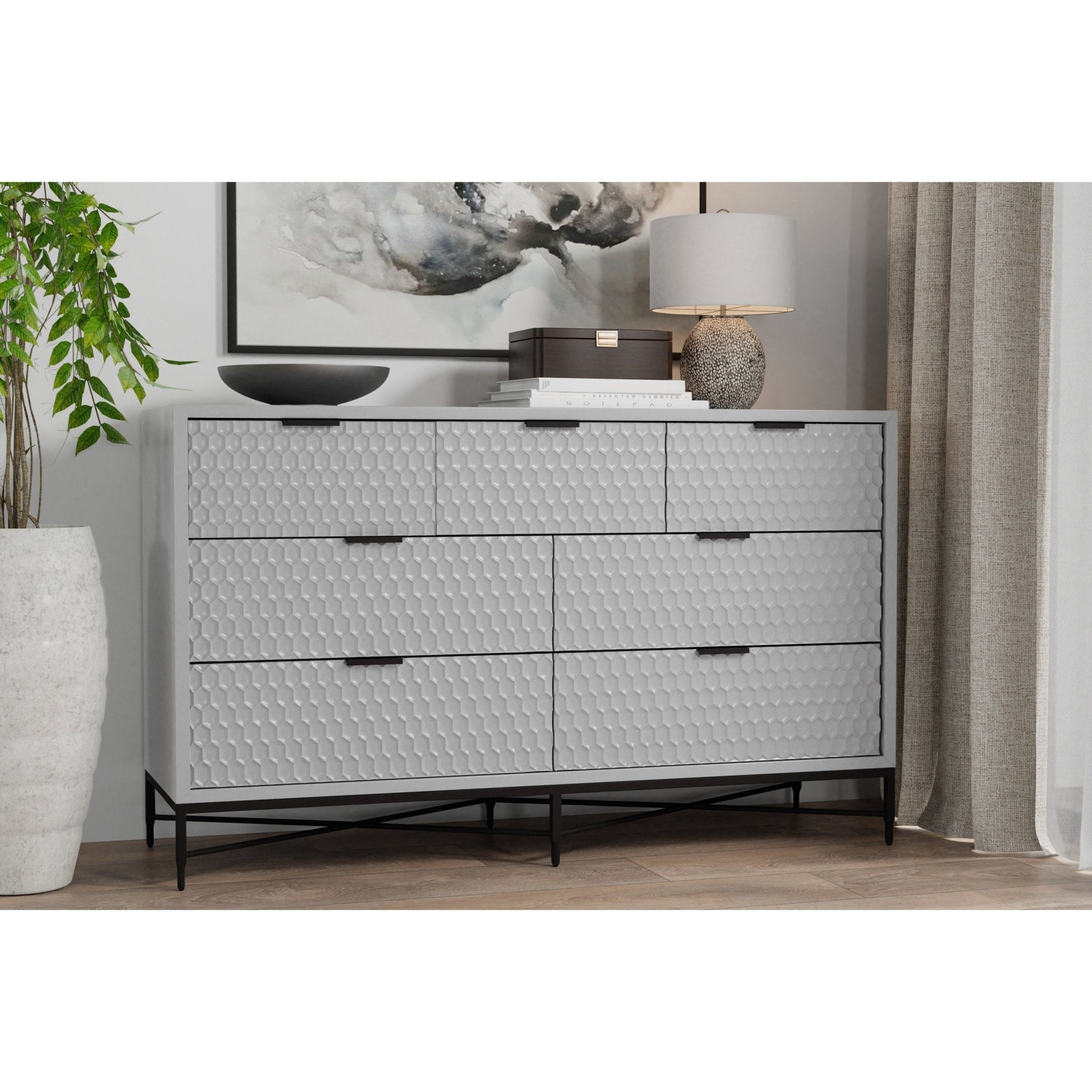 White Pearl 7-Drawer Dresser