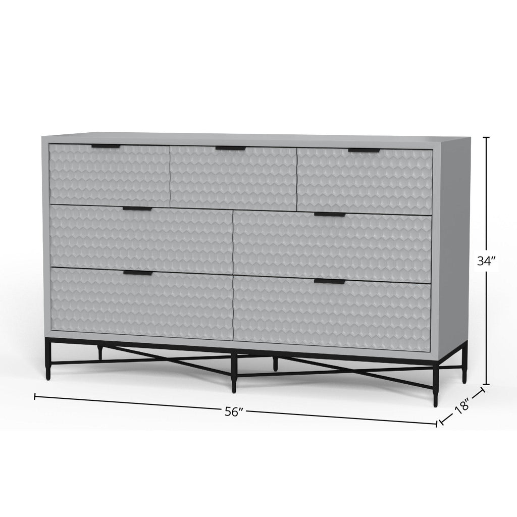 White Pearl 7-Drawer Dresser